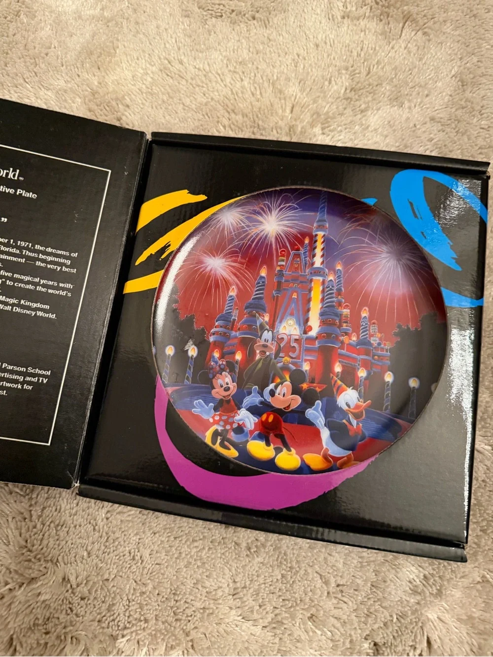 Disney World 25 Magical Years Anniversary Plate 8.5